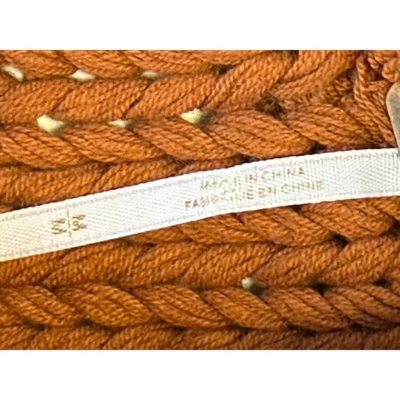 Free People Cowl Neck Chunky Knit Sweater Rust Orange Womens Sz M - Picture 8 of 8